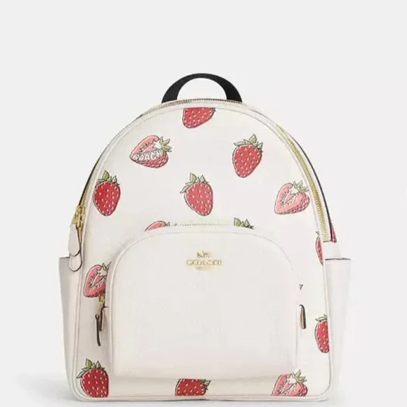 Coach Backpack with Strawberry Print CAS94 - Picture 2 of 11